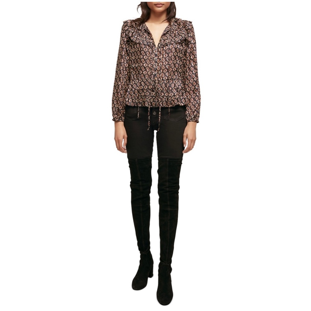 Maje BIG BLACK Women's Luzette Printed Blouse, US 3